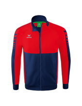 Erima Trainingsjacke Six Wings Worker (100% Polyester, Stehkragen, strapazierfähig) navyblau/rot Herren