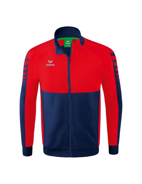 Erima Trainingsjacke Six Wings Worker (100% Polyester, Stehkragen, strapazierfähig) navyblau/rot Herren