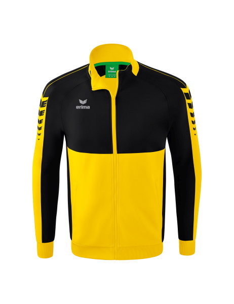 Erima Trainingsjacke Six Wings Worker (100% Polyester, Stehkragen, strapazierfähig) gelb/schwarz Jungen