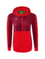 Erima Trainingsjacke Six Wings mit Kapuze (Baumwollmix, weich, bequem, taillierter Schnitt) rot/bordeaux Damen