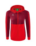 Erima Trainingsjacke Six Wings mit Kapuze (Baumwollmix, weich, bequem, taillierter Schnitt) rot/bordeaux Damen