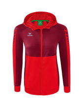 Erima Training Jacket Six Wings with Hood (Cotton Blend, Soft, Comfortable, Tailored Cut) Red/Bordeaux Women