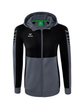 Erima Training Jacket Six Wings with Hood (Cotton Blend, Soft, Comfortable, Tailored Cut) Grey/Black Women