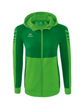 Erima Training Jacket Six Wings with Hood (Cotton Blend, Soft, Comfortable, Tailored Cut) Green/Emerald Women