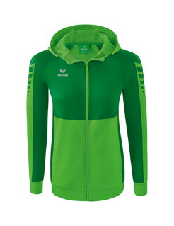 Erima Trainingsjacke Six Wings mit Kapuze (Baumwollmix, weich, bequem, taillierter Schnitt) grün/smaragd Damen