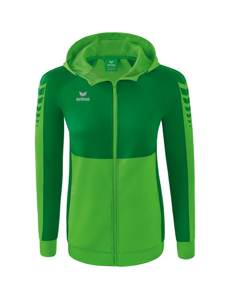 Erima Trainingsjacke Six Wings mit Kapuze (Baumwollmix, weich, bequem, taillierter Schnitt) grün/smaragd Damen
