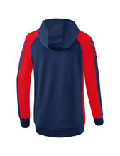 Erima Trainingsjacke Six Wings mit Kapuze (Baumwollmix, weich, bequem, taillierter Schnitt) navyblau/rot Damen