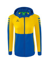 Erima Training Jacket Six Wings with Hood (Cotton Blend, Soft, Comfortable, Tailored Cut) Navy Blue/Yellow Women