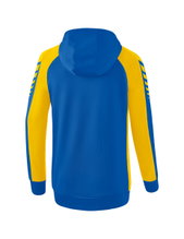 Erima Training Jacket Six Wings with Hood (Cotton Blend, Soft, Comfortable, Tailored Cut) Navy Blue/Yellow Women