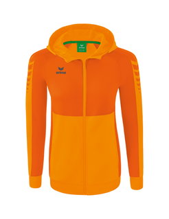 Erima Training Jacket Six Wings with Hood (Cotton Blend, Soft, Comfortable, Tailored Fit) Orange Women