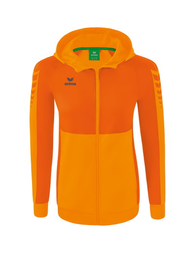 Erima Trainingsjacke Six Wings mit Kapuze (Baumwollmix, weich, bequem, taillierter Schnitt) orange Damen