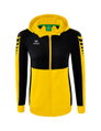 Erima Trainingsjacke Six Wings mit Kapuze (Baumwollmix, weich, bequem, taillierter Schnitt) gelb/schwarz Damen