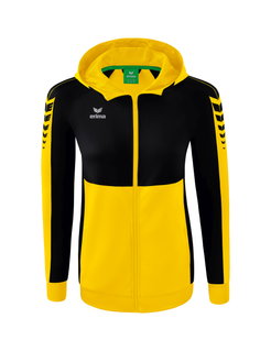 Erima Trainingsjacke Six Wings mit Kapuze (Baumwollmix, weich, bequem, taillierter Schnitt) gelb/schwarz Damen
