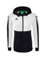 Erima Trainingsjacke Six Wings mit Kapuze (Baumwollmix, weich, bequem, taillierter Schnitt) schwarz/weiss Damen