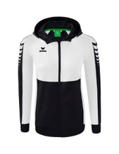 Erima Training Jacket Six Wings with Hood (Cotton Blend, Soft, Comfortable, Tailored Cut) Black/White Women