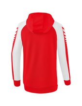 Erima Trainingsjacke Six Wings mit Kapuze (Baumwollmix, weich, bequem, taillierter Schnitt) rot/weiss Damen