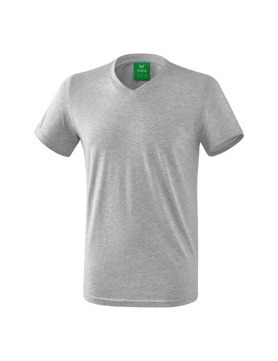 Erima Sport-Tshirt Basic Style (100% Baumwolle, V-Ausschnitt) grau Herren