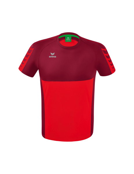 Erima Sport-Tshirt Six Wings (100% Polyester, schnelltrocknend, angenehmes Tragegefühl) rot/bordeaux Herren