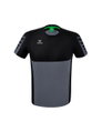 Erima Sport-Tshirt Six Wings (100% Polyester, schnelltrocknend, angenehmes Tragegefühl) grau/schwarz Herren