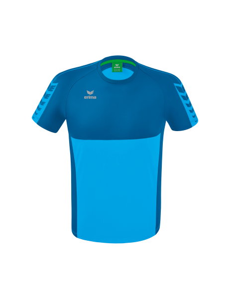 Erima Sport-Tshirt Six Wings (100% Polyester, schnelltrocknend, angenehmes Tragegefühl) curacaoblau Jungen