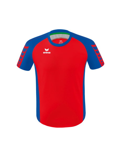 Erima Sport-Tshirt Six Wings Trikot (100% Polyester, strapazierfähig) rot/royalblau Kinder