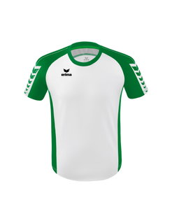 Erima Sport-Tshirt Six Wings Trikot (100% Polyester, strapazierfähig) weiss/smaragdgrün Herren