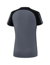 Erima Sport-Shirt Six Wings (100% Polyester, taillierter Schnitt, schnelltrocknend) grau/schwarz Damen