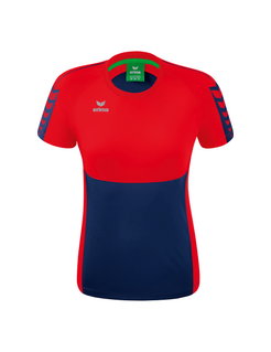 Erima Sport-Shirt Six Wings (100% Polyester, tailored cut, quick-drying) navy blue/red Women