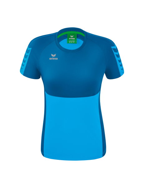 Erima Sport-Shirt Six Wings (100% Polyester, taillierter Schnitt, schnelltrocknend) curacaoblau Damen