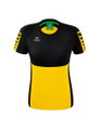 Erima Sport-Shirt Six Wings (100% Polyester, taillierter Schnitt, schnelltrocknend) gelb/schwarz Damen