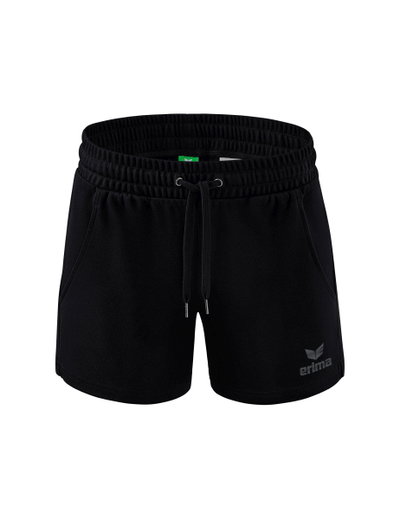 Erima Freizeithose Essential Team Sweatshorts kurz - weicher Baumwollmix, leichter Stretch - schwarz Damen
