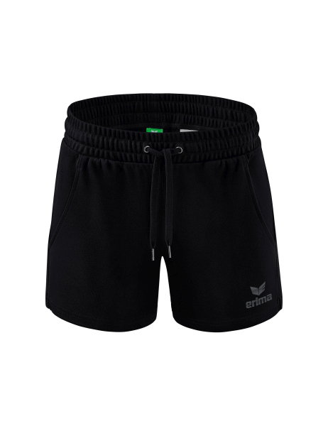 Erima Freizeithose Essential Team Sweatshorts kurz - weicher Baumwollmix, leichter Stretch - schwarz Damen