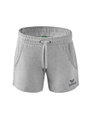 Erima Freizeithose Essential Team Sweatshorts kurz - weicher Baumwollmix, leichter Stretch - hellgrau Damen