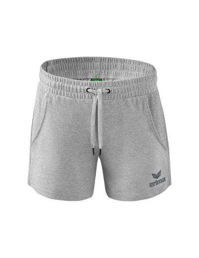 Erima Freizeithose Essential Team Sweatshorts kurz - weicher Baumwollmix, leichter Stretch - hellgrau Damen