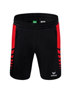 Erima Sporthose Six Wings Worker Shorts (100% Polyester) kurz schwarz/rot Herren