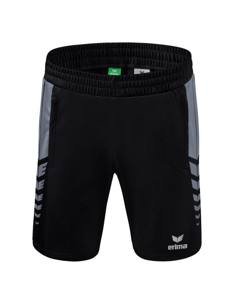 Erima Sport-Hose Six Wings Worker Shorts kurz (100% Polyester, ohne Innenslip, bequem) schwarz/grau Jungen