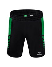Erima Sport-Hose Six Wings Worker Shorts kurz (100% Polyester, ohne Innenslip, bequem) schwarz/smaragdgrün Jungen