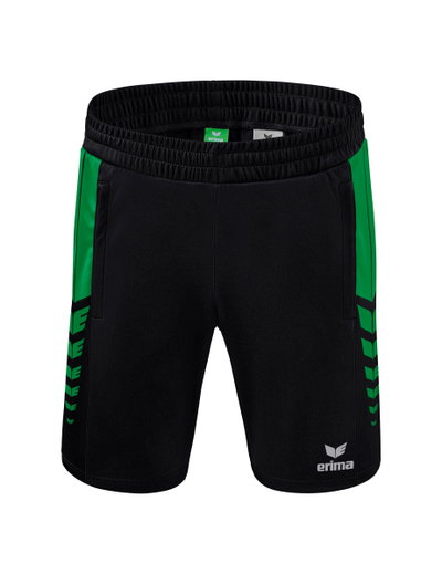 Erima Spodenki Sportowe Short Six Wings Worker (100% Poliester) krótkie czarne/szmaragdowe męskie
