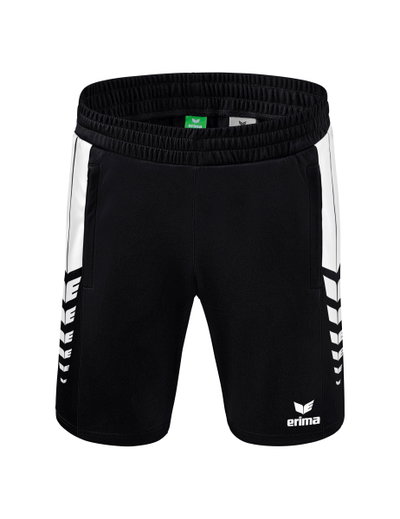 Erima Sporthose Short Six Wings Worker (100% Polyester) kurz schwarz/weiss Herren
