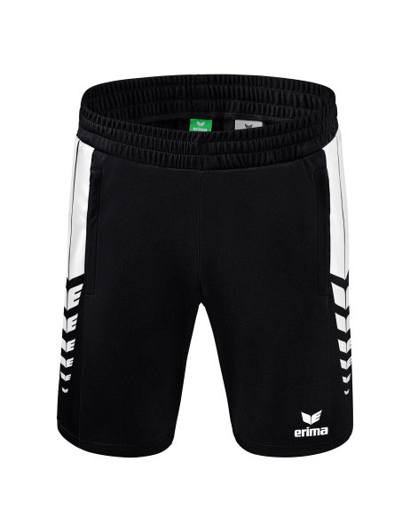 Erima Sport-Hose Six Wings Worker Shorts kurz (100% Polyester, ohne Innenslip, bequem) schwarz/weiss Jungen