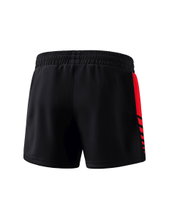 Erima Sporthose Short Six Wings Worker (100% Polyester) kurz schwarz/rot Damen