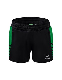 Erima Sporthose Short Six Wings Worker (100% Polyester) kurz schwarz/smaragd Damen