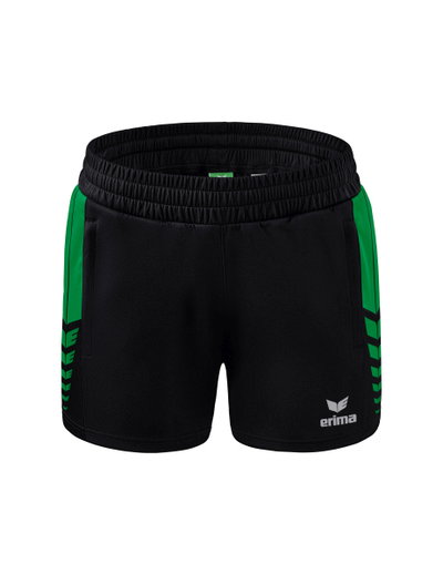 Erima Spodenki Sportowe Short Six Wings Worker (100% Poliester) krótkie czarne/szmaragdowe damskie