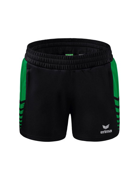 Erima Sporthose Short Six Wings Worker (100% Polyester) kurz schwarz/smaragd Damen