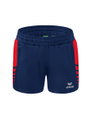 Erima Sporthose Short Six Wings Worker (100% Polyester) kurz navyblau/rot Damen