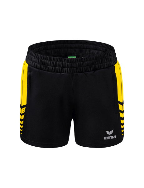 Erima Sporthose Short Six Wings Worker (100% Polyester) kurz schwarz/gelb Damen