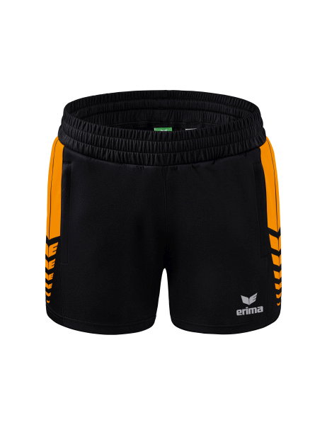 Erima Sporthose Short Six Wings Worker (100% Polyester) kurz schwarz/orange Damen