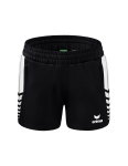 Erima Sporthose Short Six Wings Worker (100% Polyester) kurz schwarz/weiss Damen