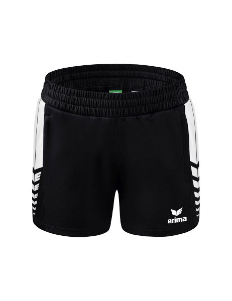Erima Sporthose Short Six Wings Worker (100% Polyester) kurz schwarz/weiss Damen
