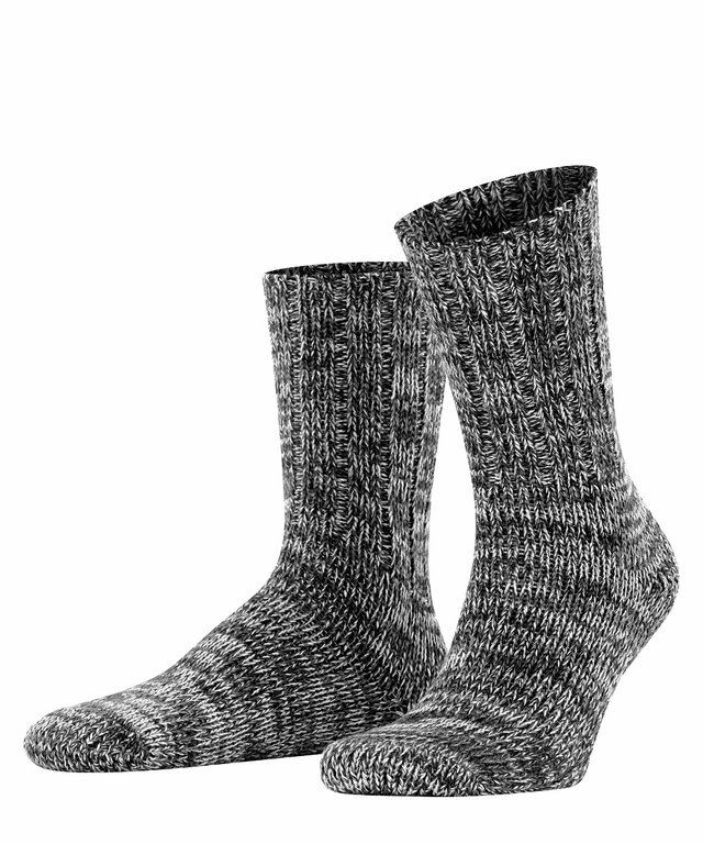 Falke Tagessocke Brooklyn Crew (Bootsock, Grobstrick-Optik) schwarz Herren - 1 Paar